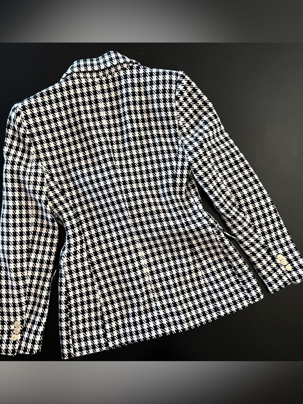 Zara Black and White Houndstooth Double-Breasted Blazer - Picture 2 of 7